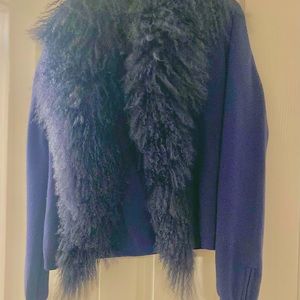 RED VALENTINO Fur Collar Wool Sweater